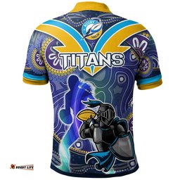 NRLW Titans Rugby Polo Shirt - Custom Rugby Ball Indigenous Aboriginal Titans Women Polo Shirt Amazing Aussie