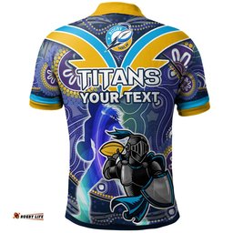 NRLW Titans Rugby Polo Shirt - Custom Rugby Ball Indigenous Aboriginal Titans Women Polo Shirt Amazing Aussie