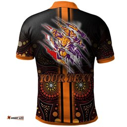 Tigers Rugby Polo Shirt - Custom Tigers Claw Aboriginal Indigenous Sport Style Polo Shirt Amazing Aussie