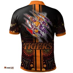 Tigers Rugby Polo Shirt - Custom Tigers Claw Aboriginal Indigenous Sport Style Polo Shirt Amazing Aussie