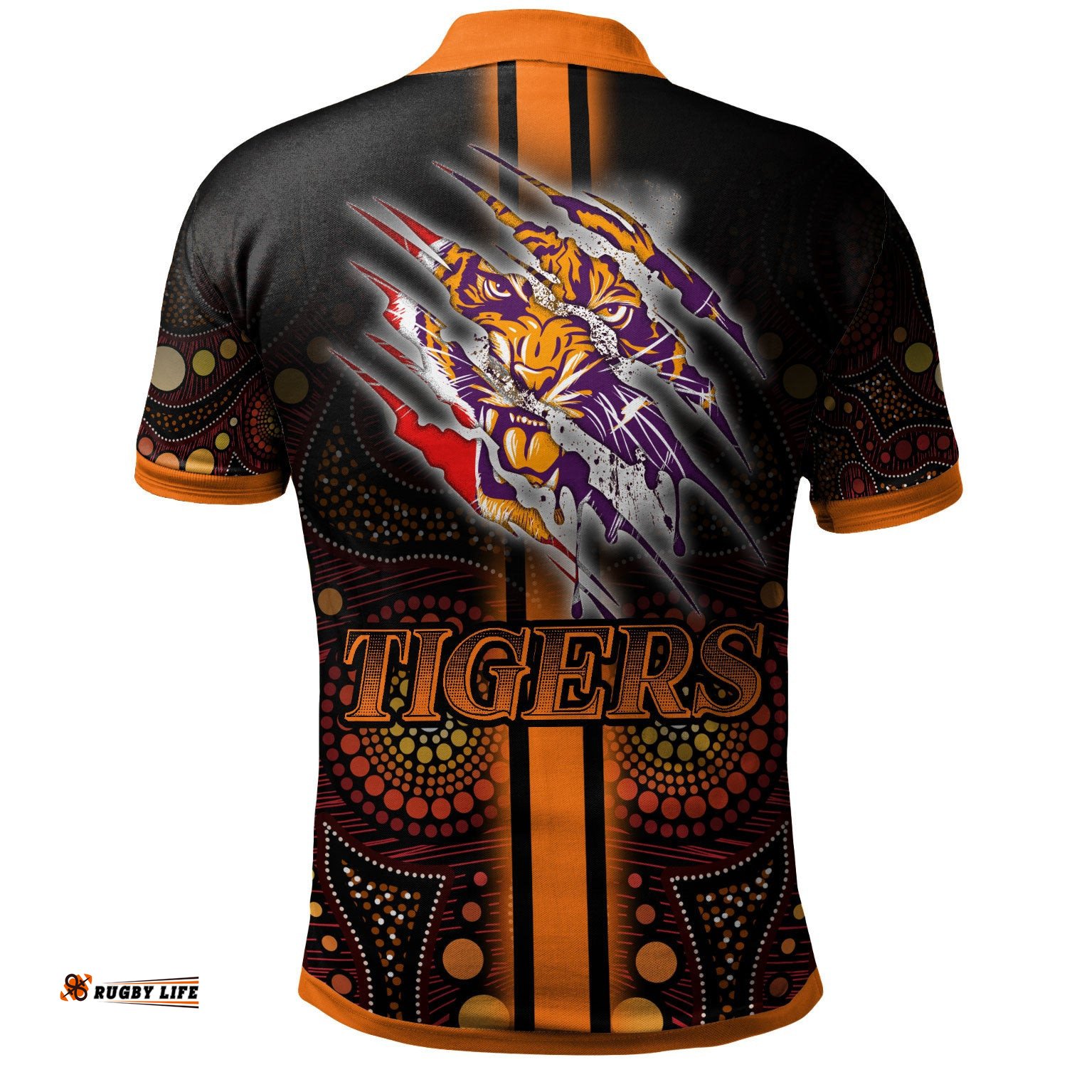 Tigers Rugby Polo Shirt - Custom Tigers Claw Aboriginal Indigenous Sport Style Polo Shirt Amazing Aussie