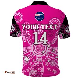 Custom Text And Number Sydney Sixers Polo Shirt Cricket Indigenous Australian Art Ver.01 Amazing Aussie