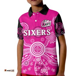 Custom Text And Number Sydney Sixers Polo Shirt Cricket Indigenous Australian Art Ver.01 Amazing Aussie