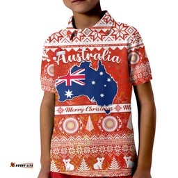 Custom Personalised Australia Polo Shirt Australian Map Aboriginal Painting Merry Christmas Amazing Aussie