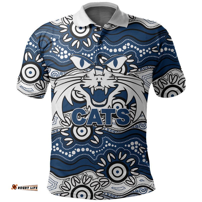 Custom Personalised Geelong Cats Polo Shirt Aboriginal Version Amazing Aussie
