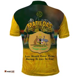 Matildas Pride Polo Shirt LGBT Kangaroo Australian Proud