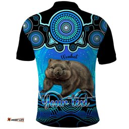 Personalised Australia Taurus Wombat Zodiac Polo Shirt Auz Astrology Aboriginal - Aqua