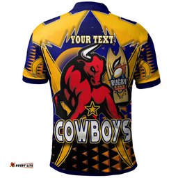Cowboys Rugby Polo Shirt - Custom Bull Rugby Cup Final Series Champions Sport Style Personalised Player And Number Polo Shirt Amazing Aussie
