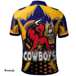Cowboys Rugby Polo Shirt - Custom Bull Rugby Cup Final Series Champions Sport Style Personalised Player And Number Polo Shirt Amazing Aussie