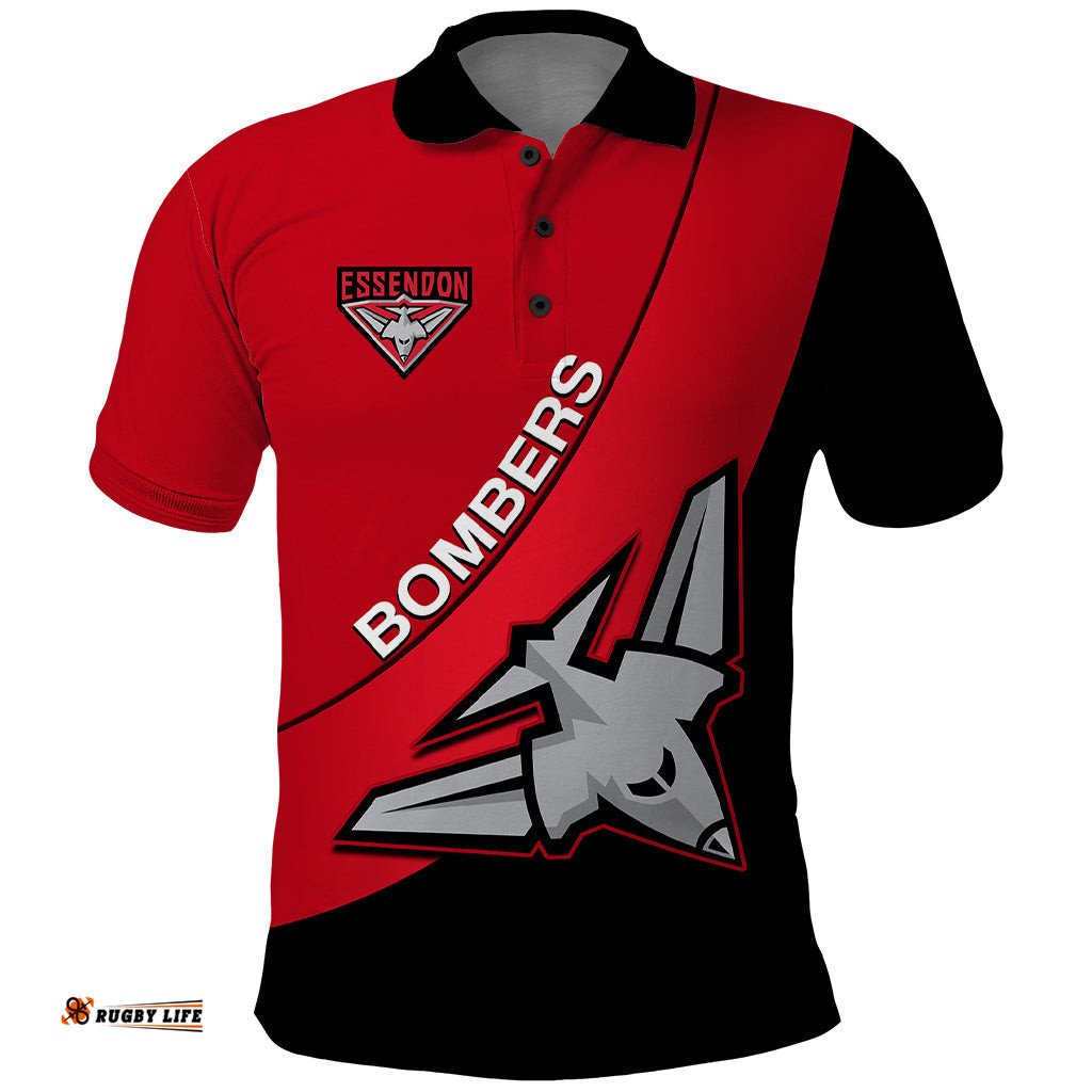 Essendon Football 2023 Polo Shirt Go Bombers Simple Style