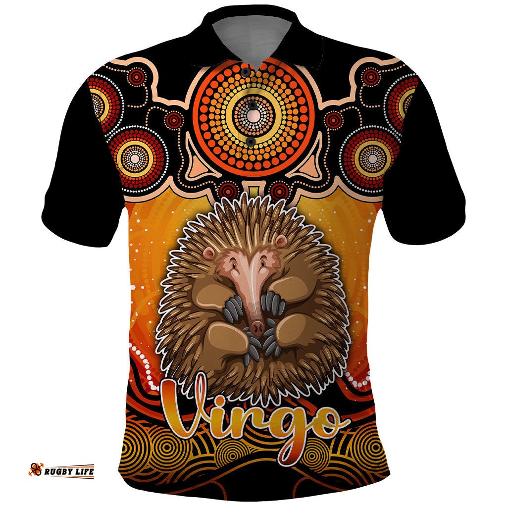 Personalised Australia Virgo Echidna Zodiac Polo Shirt Auz Astrology Aboriginal - Red
