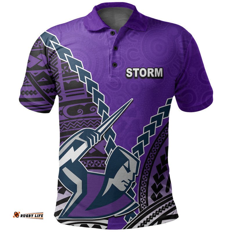 Storm Rugby Polo Shirt Mix Polynesian Amazing Aussie