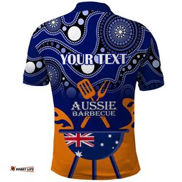 Personalised Australia Barbecue Polo Shirt Aussie Lovers BBQ Indigenous Version