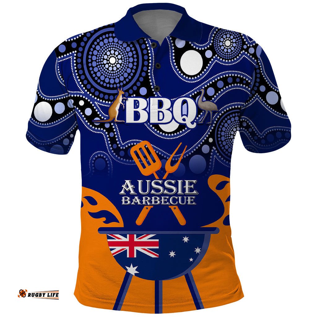Personalised Australia Barbecue Polo Shirt Aussie Lovers BBQ Indigenous Version