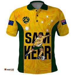 Australia Soccer Polo Shirt Sam Kerr Matildas Proud 2023 World Cup Yellow