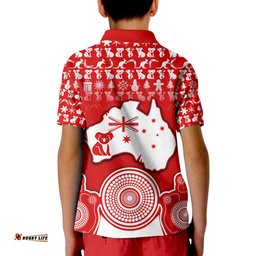 Australian Koala Christmas Vibe With Aboriginal Dot Painting Style No1 Polo Shirt Amazing Aussie