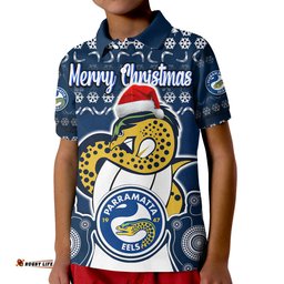 Parramatta Eels Christmas Vibe With Aboriginal Dot Panting Style Polo Shirt Amazing Aussie
