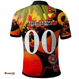 NRLW St.George Rugby Polo Shirt - Custom Cute Dragons with Aboriginal Dot Painting Style Player And Number Woman Polo Shirt Amazing Aussie