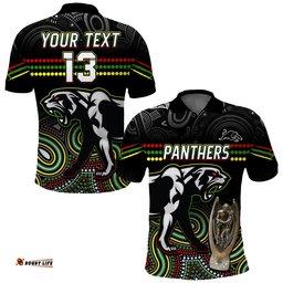 Custom Text and Number Panthers Rugby Polo Shirt Premiers 2022 Back to Back Champions Amazing Aussie