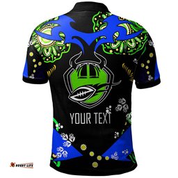 Raiders Rugby Polo Shirt - Custom Personalised Raiders with Aboriginal Culture League Rugby Team Player And Number Polo Shirt Amazing Aussie