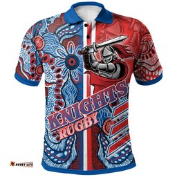Knights Rugby Polo Shirt - Custom Knights Logo Aboriginal Indigenous Sport Style Polo Shirt Amazing Aussie