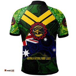 Kangaroos Rugby Polo Shirt - Custom Kangaroo National Rugby League Indigenous Dreamtime Player And Number Polo Shirt Amazing Aussie