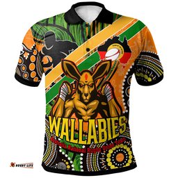 Wallabies Rugby Polo Shirt - Custom Australia National Rugby Championship with Aboriginal Culture Player And Number Polo Shirt Amazing Aussie