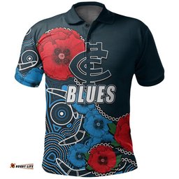 Custom Personalised Anzac Day AFL-Blues Army Mix Aboriginal Polo Shirt Amazing Aussie