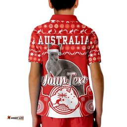 Custom Personalised Australian Kangaroo Christmas Vibe With Aboriginal Dot Painting Style Polo Shirt  Amazing Aussie