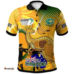 Australia National Rugby Sevens Team Polo Shirt - Custom Autralia 7s Team Rugby Championship with Aboriginal Player And Number Polo Shirt Amazing Aussie