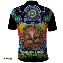 Personalised Australia Virgo Echidna Zodiac Polo Shirt Auz Astrology Aboriginal - Rainbow