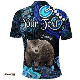 Custom Personalised Australian Astrology Polo Shirt Taurus Wombat Zodiac Aboriginal Vibes - Blue Amazing Aussie
