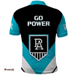 Port Adelaide Football 2023 Polo Shirt Go Power Sporty Style