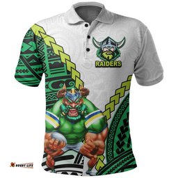 Raiders Rugby Polo Shirt Mix Polynesian Amazing Aussie