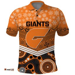 Custom Giants Football Christmas Polo Shirt Merry Xmas 2023 Mix Aboriginal Art