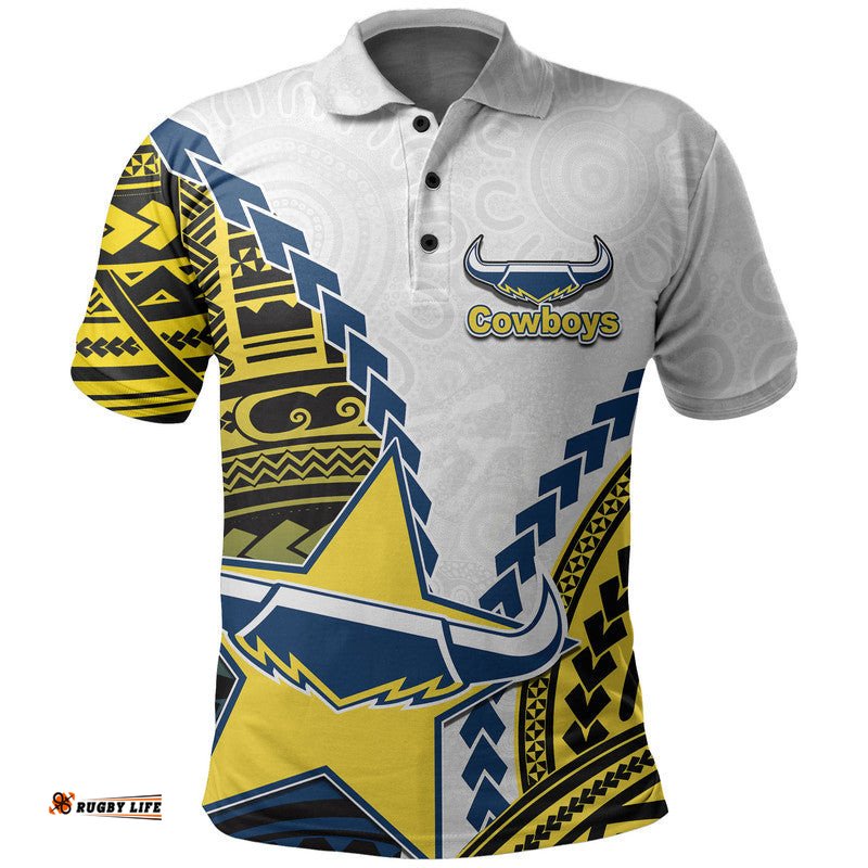 Cowboys Rugby Polo Shirt Mix Polynesian Amazing Aussie
