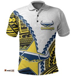 Cowboys Rugby Polo Shirt Mix Polynesian Amazing Aussie