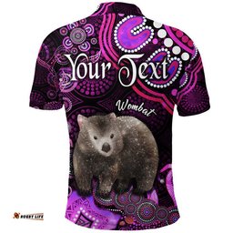 Custom Personalised Australian Astrology Polo Shirt Taurus Wombat Zodiac Aboriginal Vibes - Pink Amazing Aussie