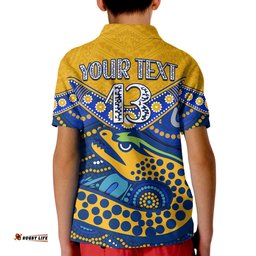 Custom Text and Number Eels Rugby Polo Shirt Aboriginal and Polynesia Parramatta Amazing Aussie