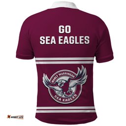Sea Eagles Rugby Polo Shirt Manly Warringah Maroon Sporty Style