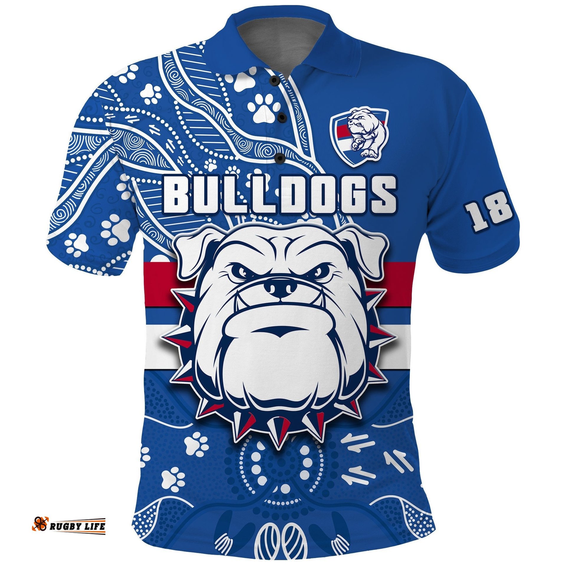 Bulldogs Football Polo Shirt Scraggers 1877 Aboriginal Dot Painting Newest Version Amazing Aussie