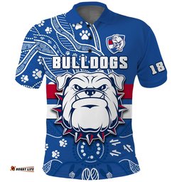 Bulldogs Football Polo Shirt Scraggers 1877 Aboriginal Dot Painting Newest Version Amazing Aussie