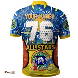 Indigenous All Stars Rugby League Polo Shirt - Custom Indigenous Dreamtime Team With Didgeridoo And Aboriginal Flag Polo Shirt Amazing Aussie