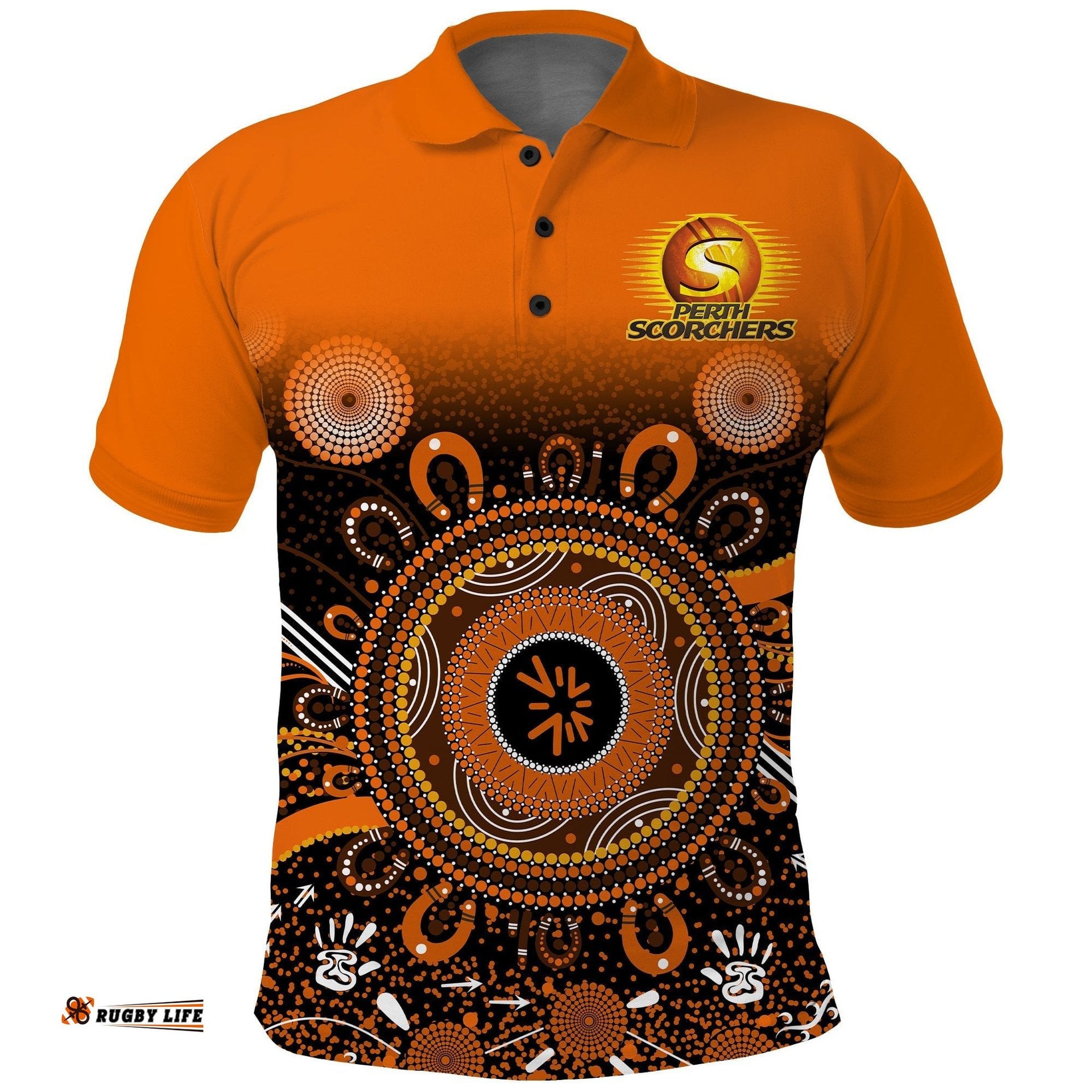 Perth Scorchers Polo Shirt Aboriginal Sunshine Amazing Aussie