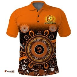 Perth Scorchers Polo Shirt Aboriginal Sunshine Amazing Aussie