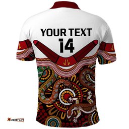 Custom Text And Number Australia Indigenous Rugby Polo Shirt All Stars Aussie Snake And Lizard