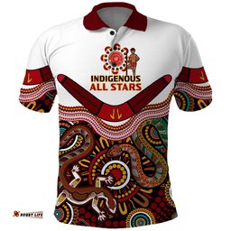 Custom Text And Number Australia Indigenous Rugby Polo Shirt All Stars Aussie Snake And Lizard