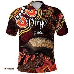Australian Astrology Polo Shirt Virgo Echidna Zodiac Aboriginal Vibes - Red Amazing Aussie