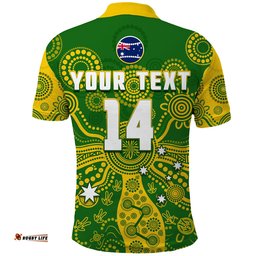 Custom Text And Number Cricket Australia Polo Shirt Aussie 2022 Indigenous Special Version 2 Amazing Aussie