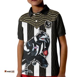Magpies Football Polo Shirt Collingwood 1892 Indigenous Sporty Style Amazing Aussie